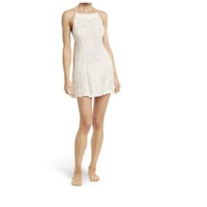 New Intimately Free People Ivory Floral Lace Up Back Mini Dress Women Size S